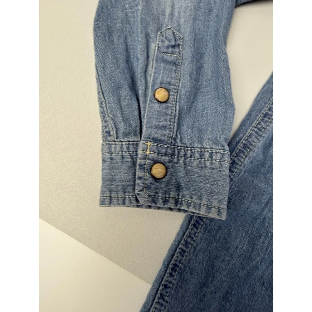 OskKosh B'gosh Western Peral Snap Chambray Youth Boys Shirt Size 10‎
